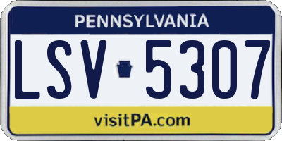 PA license plate LSV5307