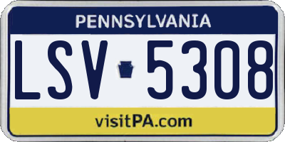 PA license plate LSV5308