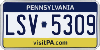 PA license plate LSV5309