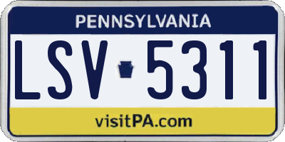 PA license plate LSV5311