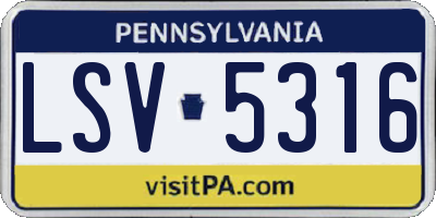 PA license plate LSV5316