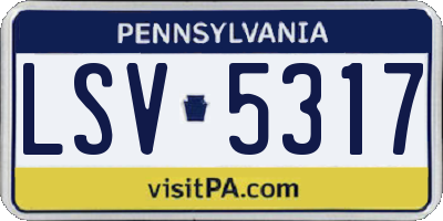 PA license plate LSV5317