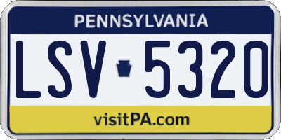 PA license plate LSV5320