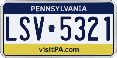 PA license plate LSV5321