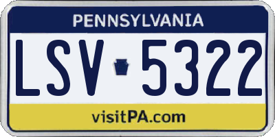 PA license plate LSV5322