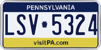 PA license plate LSV5324
