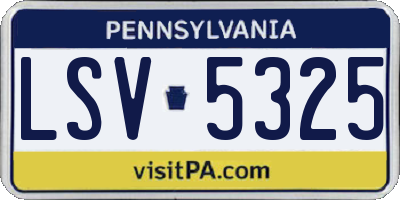 PA license plate LSV5325