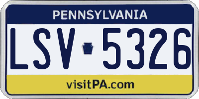 PA license plate LSV5326
