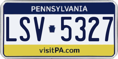 PA license plate LSV5327