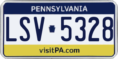 PA license plate LSV5328