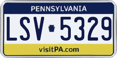 PA license plate LSV5329