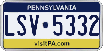 PA license plate LSV5332