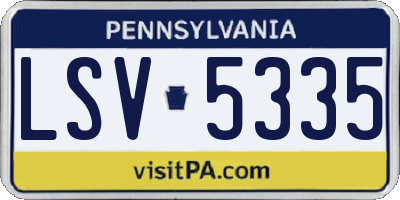 PA license plate LSV5335