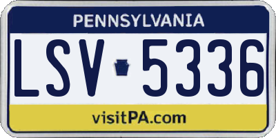 PA license plate LSV5336