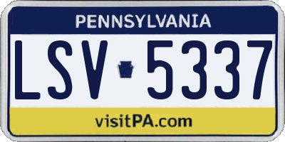 PA license plate LSV5337