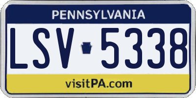 PA license plate LSV5338
