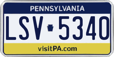 PA license plate LSV5340