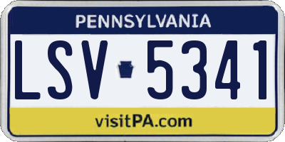 PA license plate LSV5341