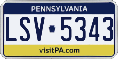 PA license plate LSV5343