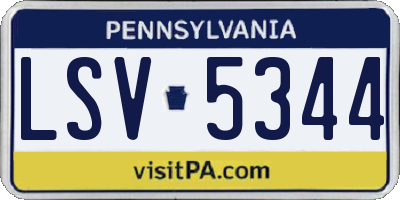 PA license plate LSV5344