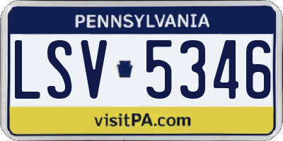 PA license plate LSV5346