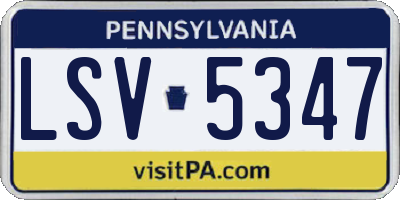 PA license plate LSV5347
