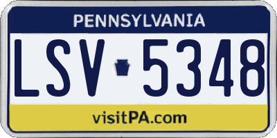 PA license plate LSV5348