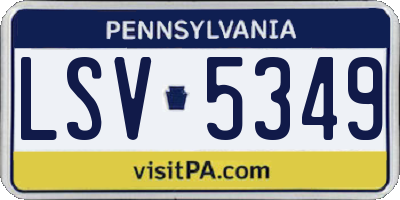 PA license plate LSV5349