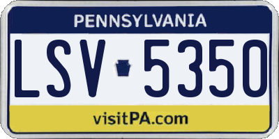 PA license plate LSV5350