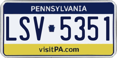 PA license plate LSV5351