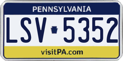 PA license plate LSV5352
