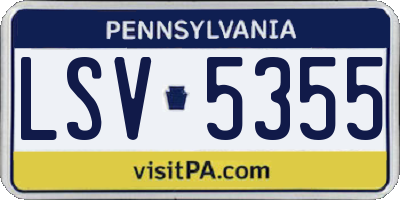 PA license plate LSV5355