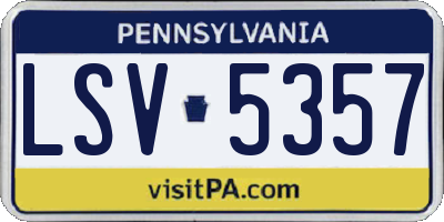PA license plate LSV5357