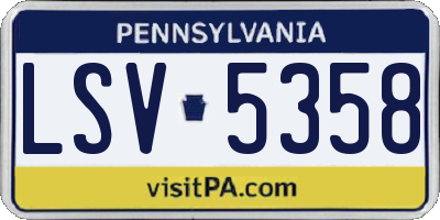 PA license plate LSV5358