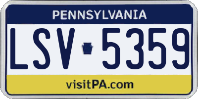 PA license plate LSV5359