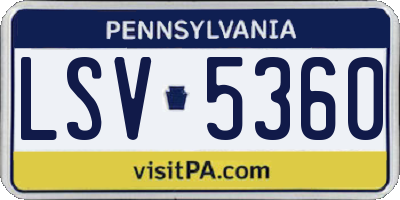 PA license plate LSV5360