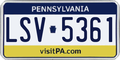 PA license plate LSV5361