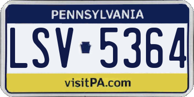 PA license plate LSV5364