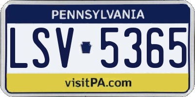 PA license plate LSV5365