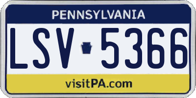PA license plate LSV5366