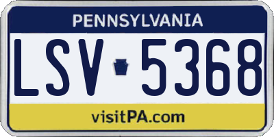 PA license plate LSV5368