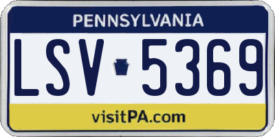 PA license plate LSV5369
