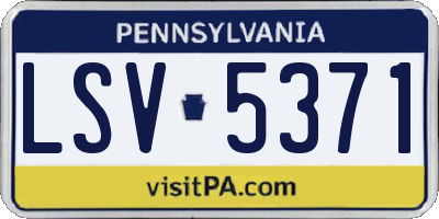 PA license plate LSV5371