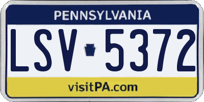 PA license plate LSV5372