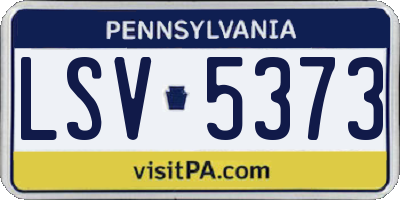 PA license plate LSV5373