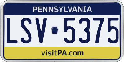 PA license plate LSV5375