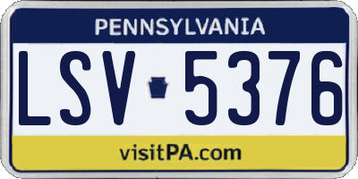 PA license plate LSV5376