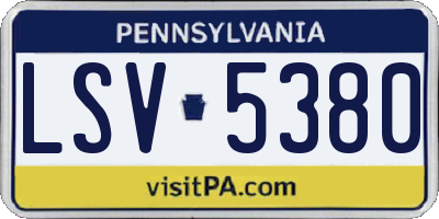 PA license plate LSV5380