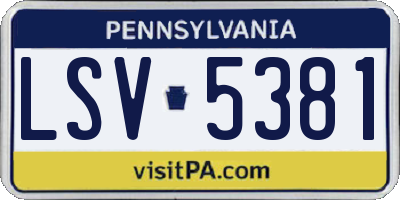 PA license plate LSV5381