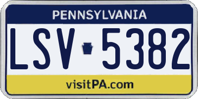 PA license plate LSV5382